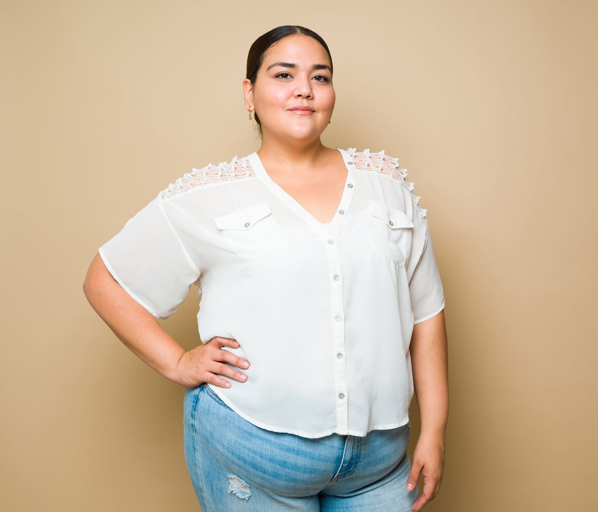 Woman with hand on her hip