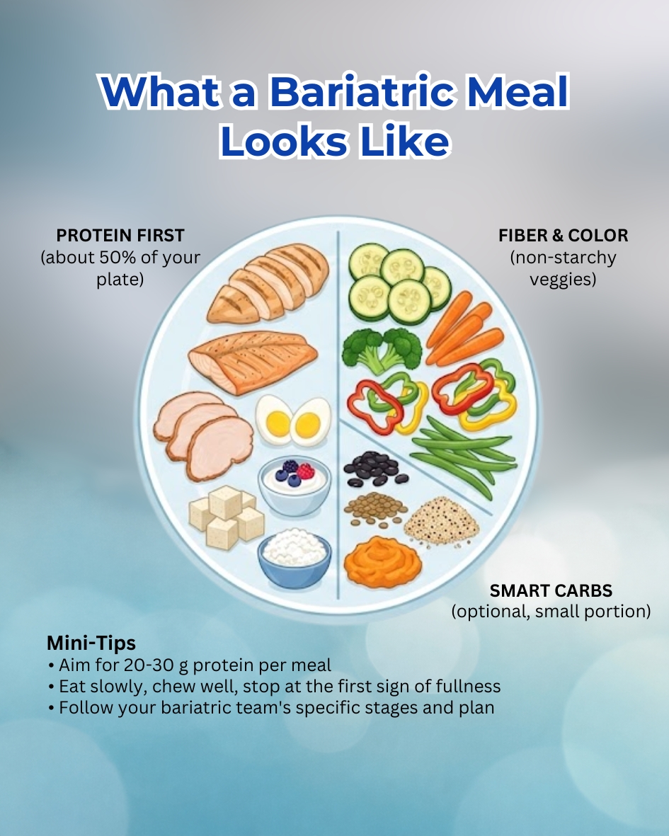 Foods commonly included in a pouch reset meal plan for bariatric patients