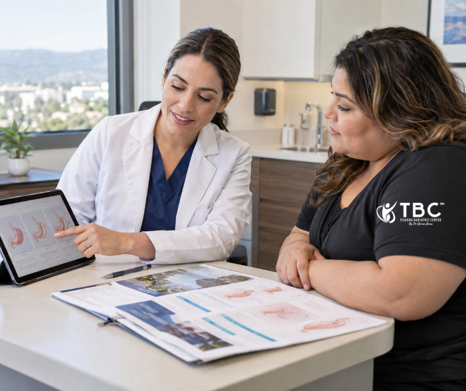 patient reviewing bariatric surgery cost and treatment options in Mexico