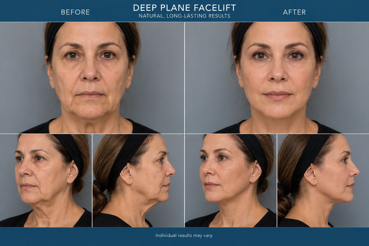Facelift before and after result