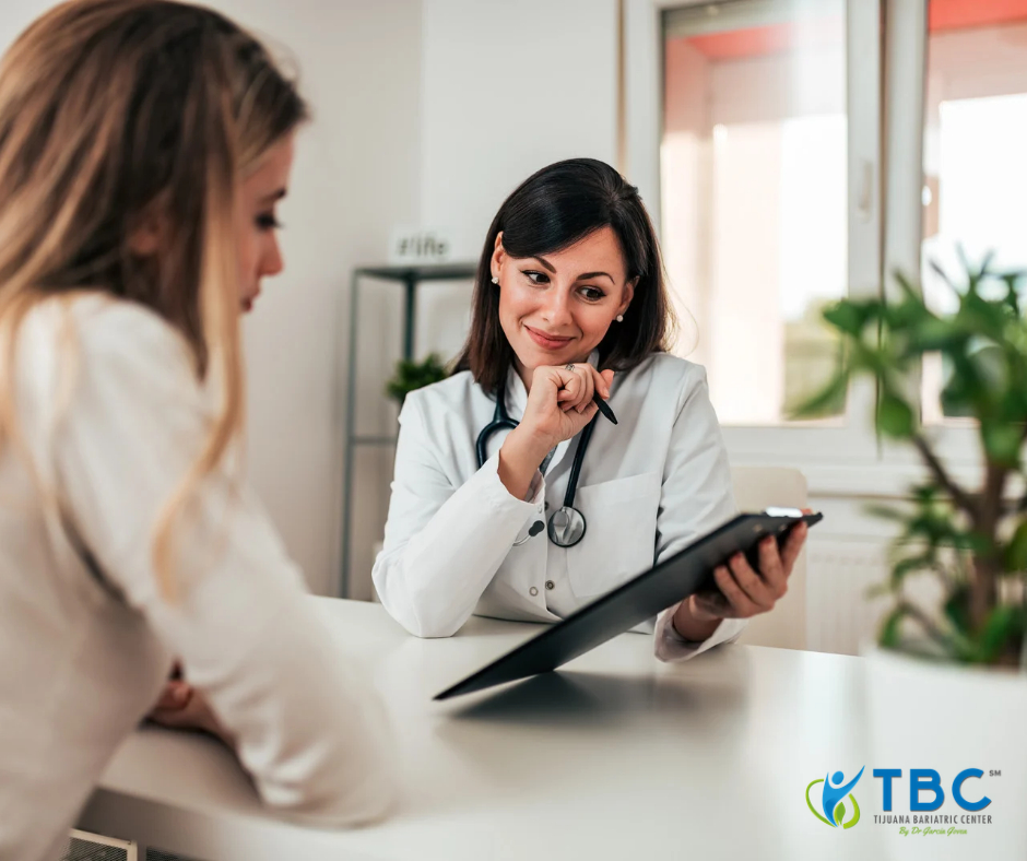 Patient reviewing LAP-BAND surgery costs and package details with a medical coordinator
