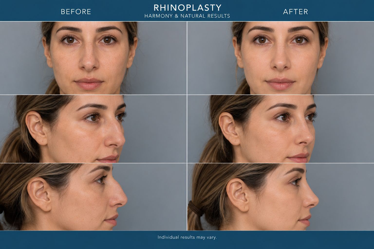 Rhinoplasty before and after result