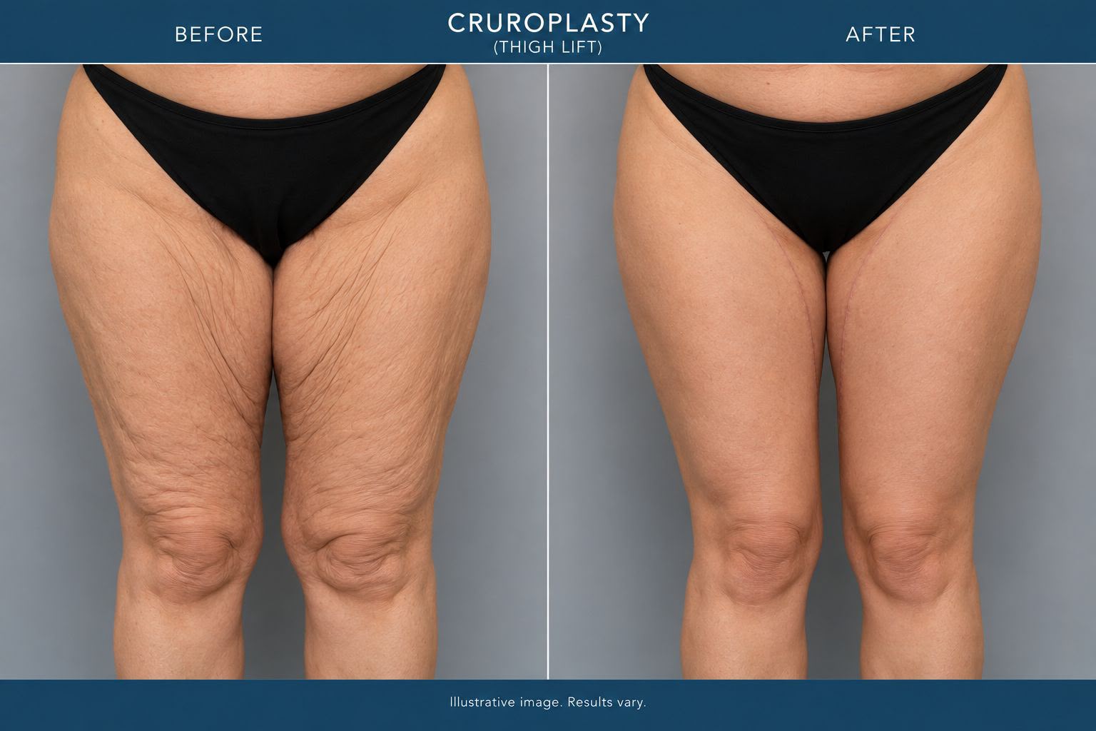 Thigh lift before and after result